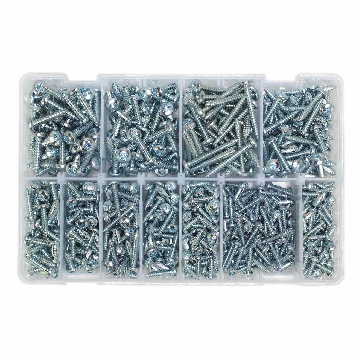 Self Tapping Screw Assortment DIN 7981CZ 700pc Pan Head Pozi Zinc - Image 2