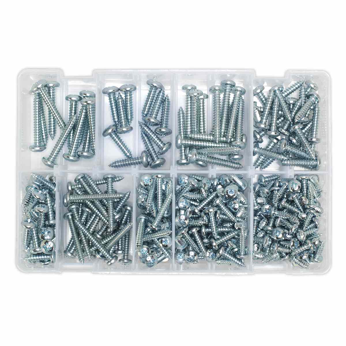 Self Tapping Screw Assortment DIN 798CZ 305pc Pan Head Pozi Zinc