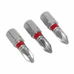 Power Tool Bit Phillips #1 Colour-Coded S2 25mm Pack of 3
