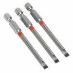 Power Tool Bit Slotted 5mm Colour-Coded S2 75mm Pack of 3