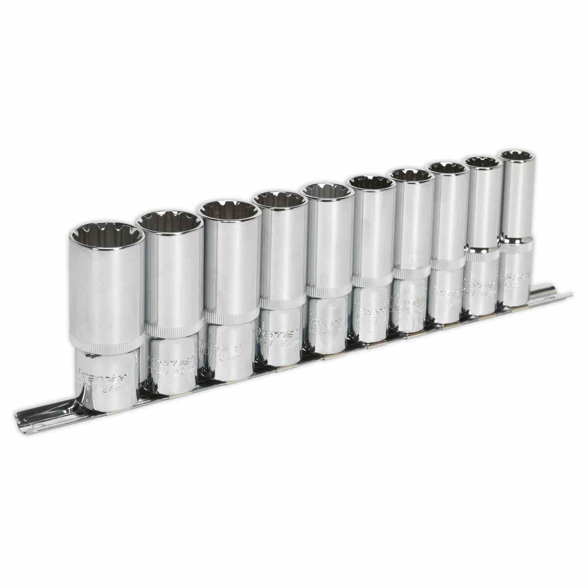 Socket Set 10pc Deep 1/2inSq Drive Total Drive?