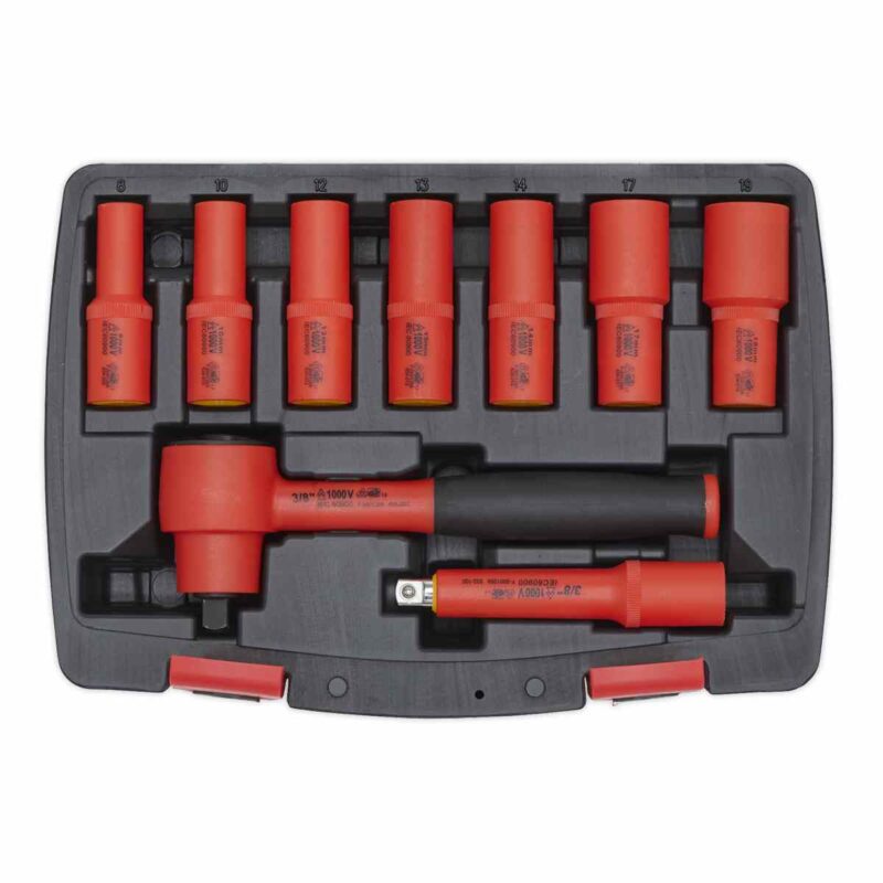 Insulated Socket Set 9pc 3/8inSq Drive 6pt WallDrive? VDE Approved