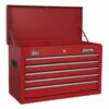 Topchest 5 Drawer with Ball-Bearing Slides - Red
