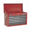 Topchest & Rollcab Combination 14 Drawer with Ball-Bearing Slides - Red/Grey & 239pc Tool Kit - Image 10