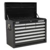 Topchest 10 Drawer with Ball Bearing Slides - Black - Image 4