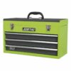 Tool Chest 3 Drawer Portable with Ball Bearing Slides - Hi-Vis Green/Grey - Image 2