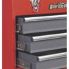 Tool Chest 3 Drawer Portable with Ball Bearing Slides - Red/Grey