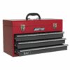 Tool Chest 3 Drawer Portable with Ball Bearing Slides - Red/Grey - Image 2