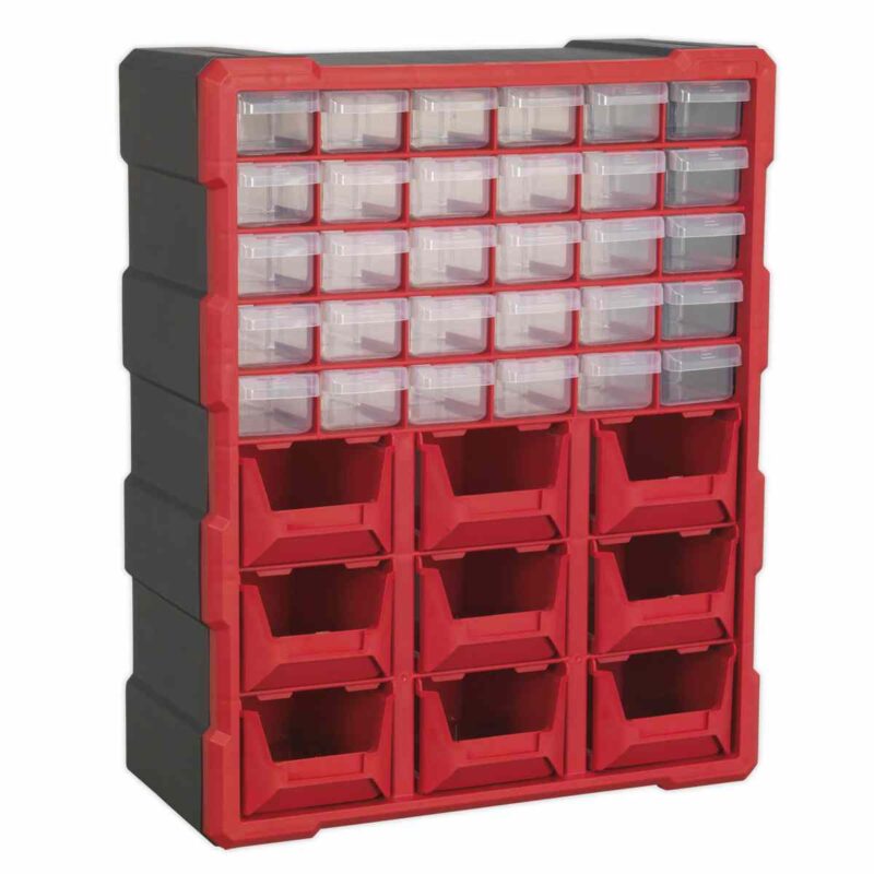 Cabinet Box 39 Drawer - Red/Black - Image 2