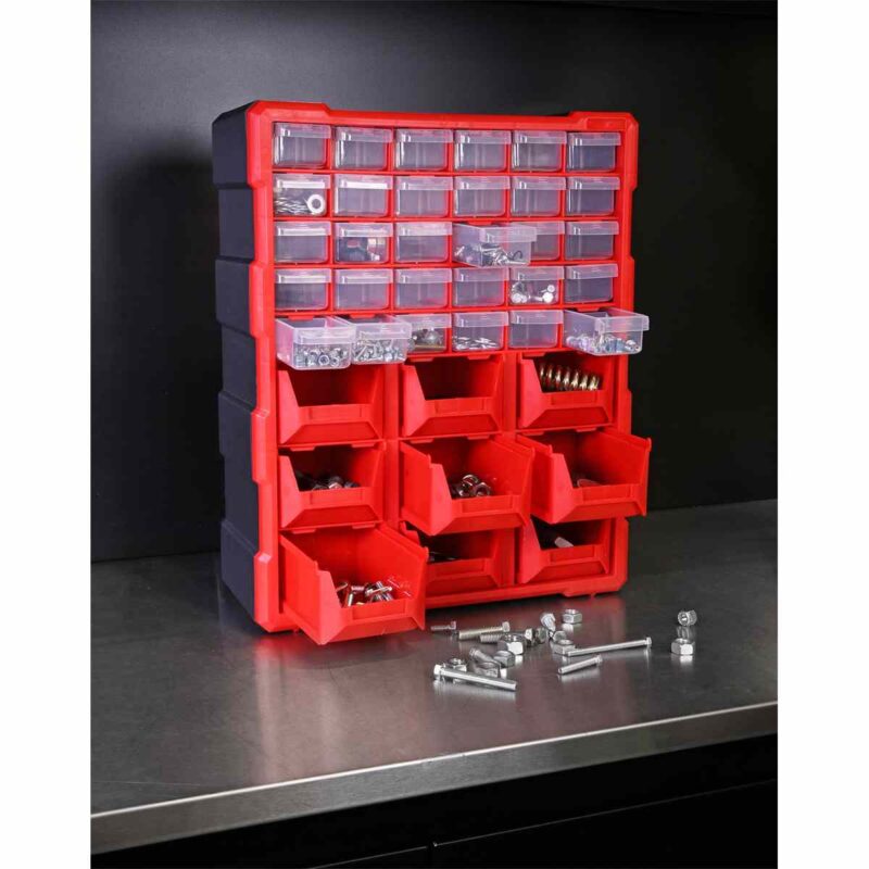 Cabinet Box 39 Drawer - Red/Black - Image 3