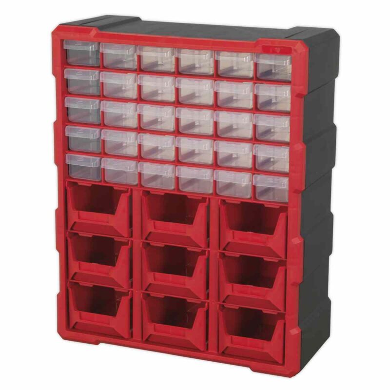 Cabinet Box 39 Drawer - Red/Black