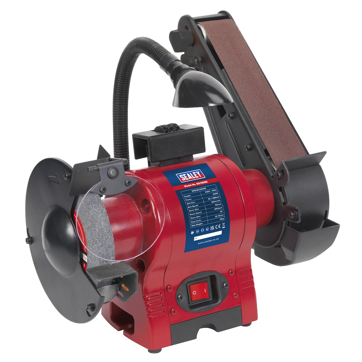 Bench Grinder ?150mm with 50mm Belt Sander & Work Light 250W/230V