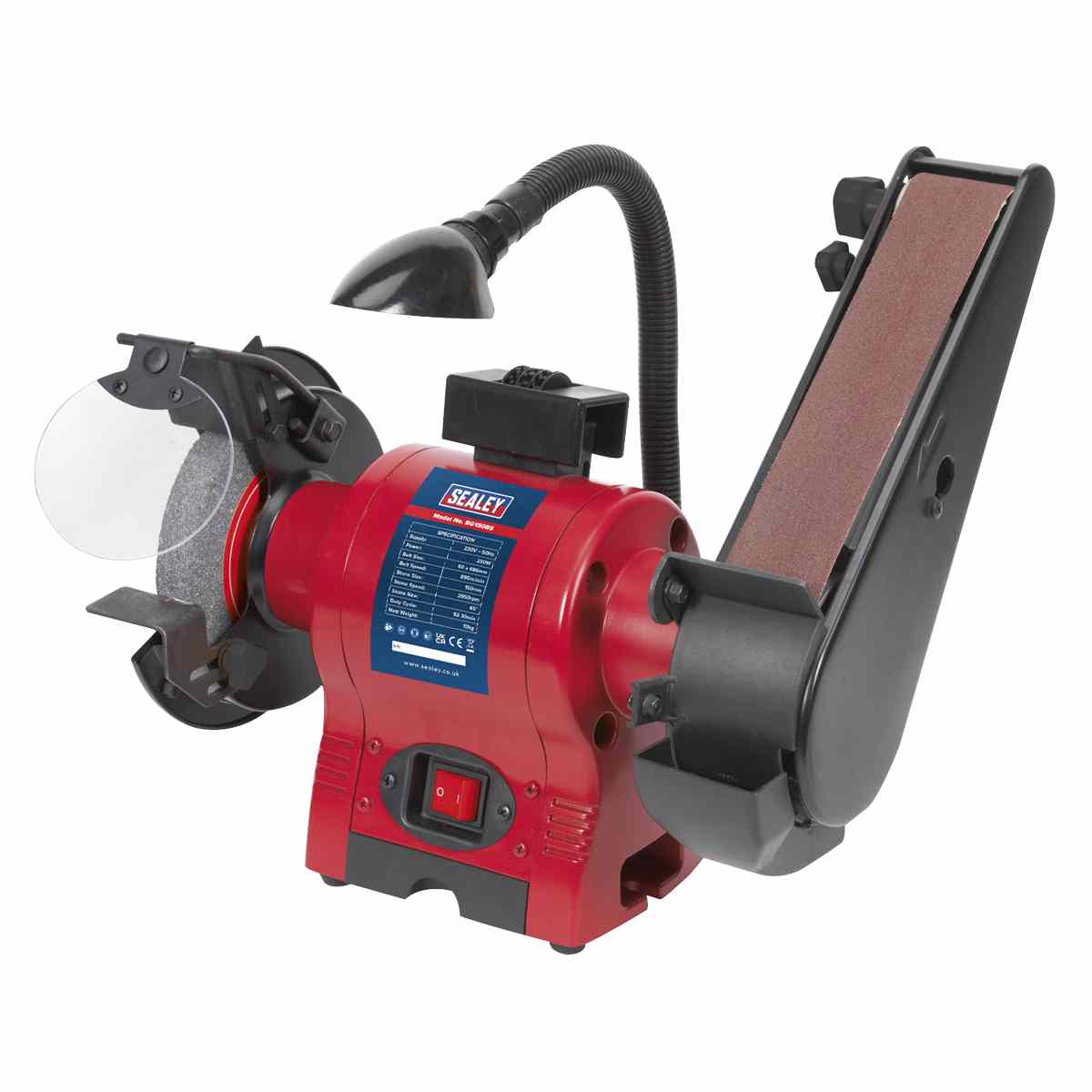 Bench Grinder ?150mm with 50mm Belt Sander & Work Light 250W/230V - Image 2