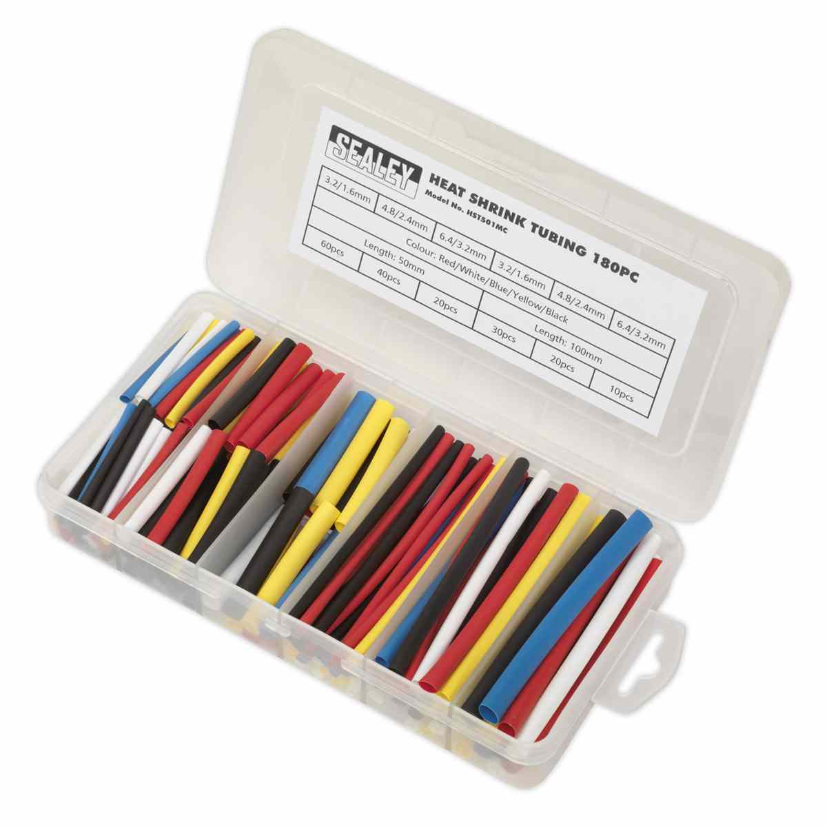 Heat Shrink Tubing Assortment 180pc 50 & 100mm Mixed Colours - Image 2