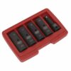 Deep Impact Socket Set 1/2inSq Drive 80mm Double Ended 18.5-22.5mm - 5pc