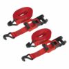 Ratchet Tie Down 32mm x 4.9m Polyester Webbing with J-Hooks 1200kg Breaking Strength - 1 Pair - Image 2