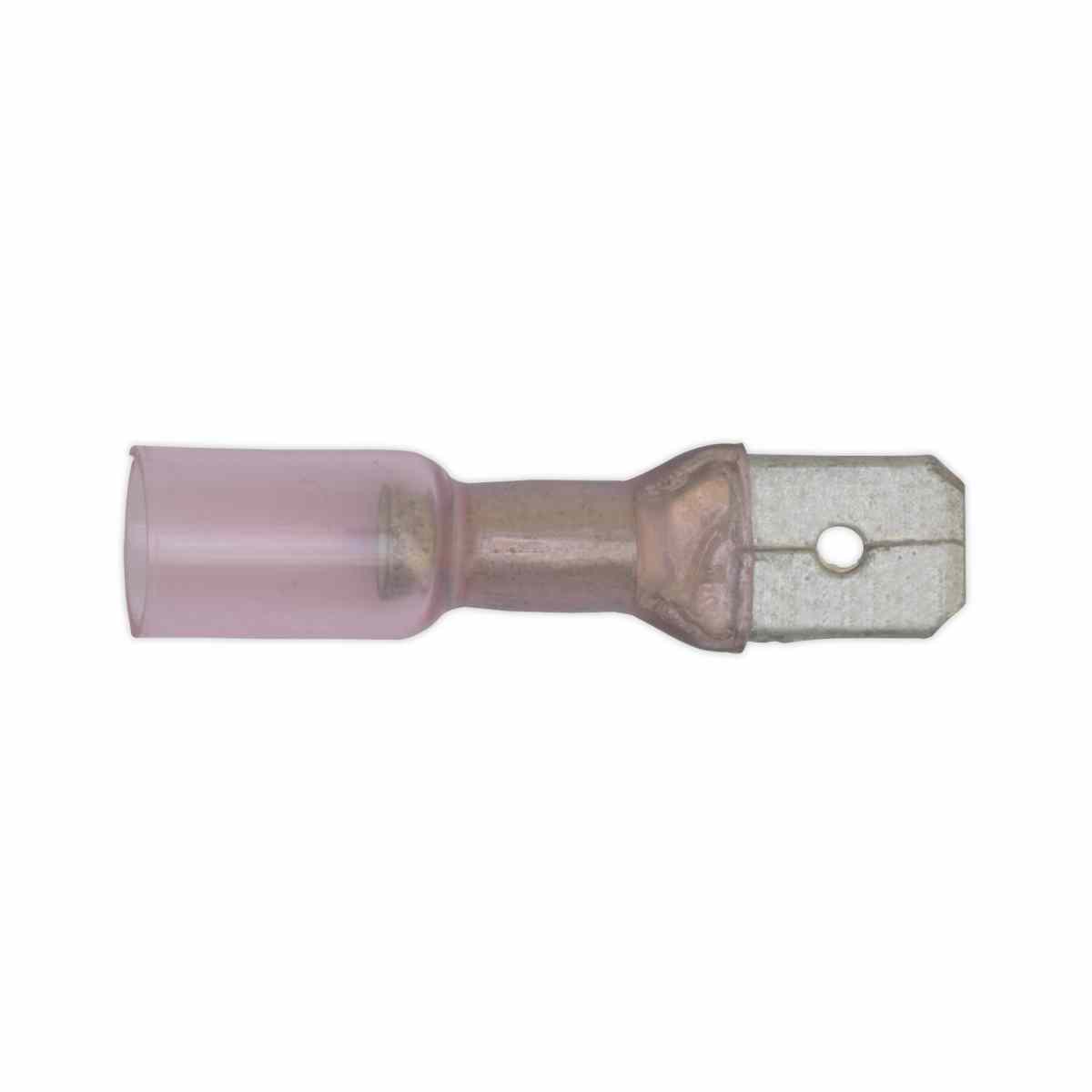 Heat Shrink Push-On Terminal 6.3mm Male Red Pack of 25