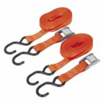 Cam Buckle Tie Down 25mm x 5m Polyester Webbing with S-Hooks 500kg Breaking Strength