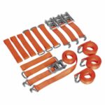 Car Transporter Ratchet Tie Down Alloy/Steel Wheel Kit 4pc 50mm x 3m 4500kg Breaking Strength