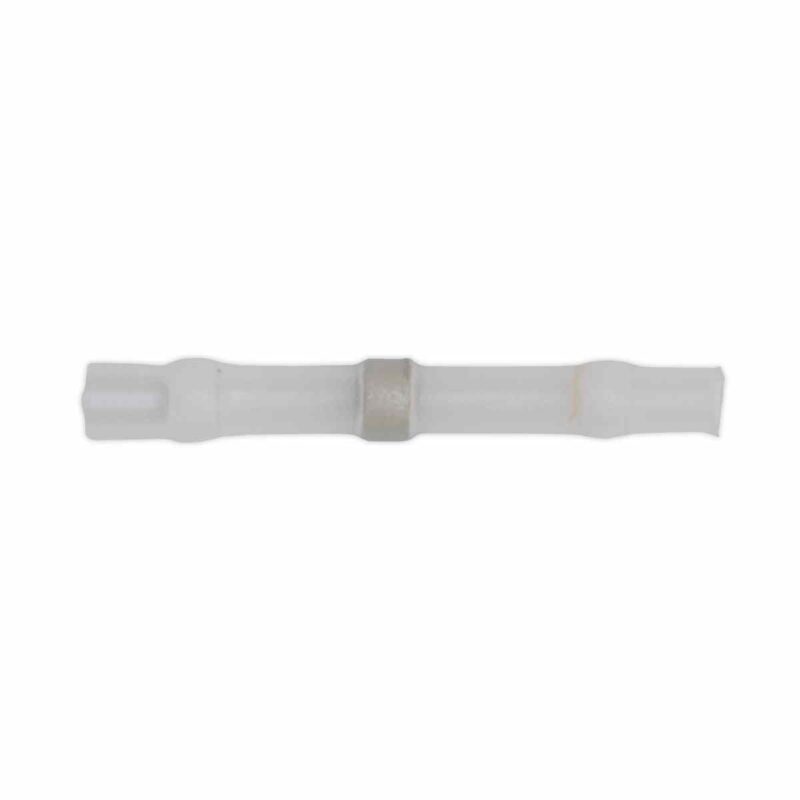 Heat Shrink Butt Connector Solder Terminal 24-22 AWG White Pack of 25