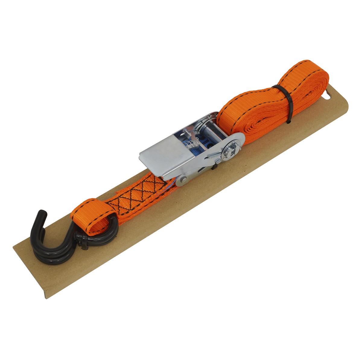 Ratchet Strap 25mm x 5m Polyester Webbing S Hook 600kg